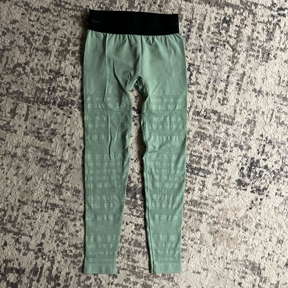 Gymshark Green Leggings with Black‎ Waistband